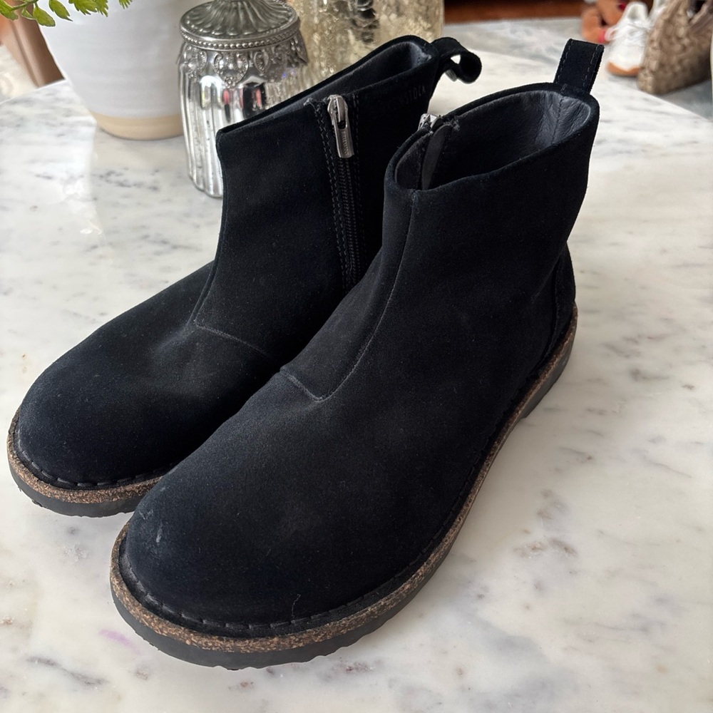 Birkenstock Black Suede Ankle Boots Booties
